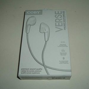 Coby Verse Precision Sound Earbud Headphones White